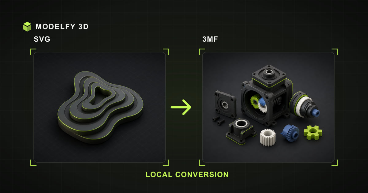 Browser-local SVG to 3MF conversion illustration