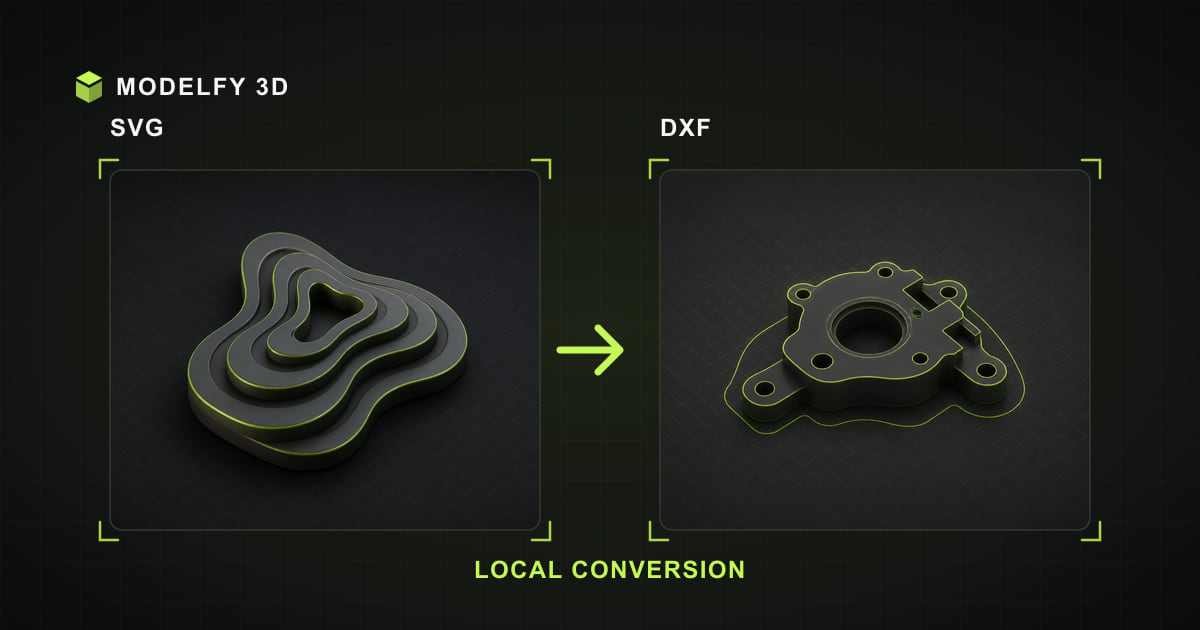 Browser-local SVG to DXF conversion illustration