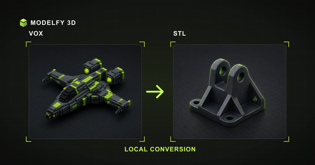 Browser-local VOX to STL conversion illustration