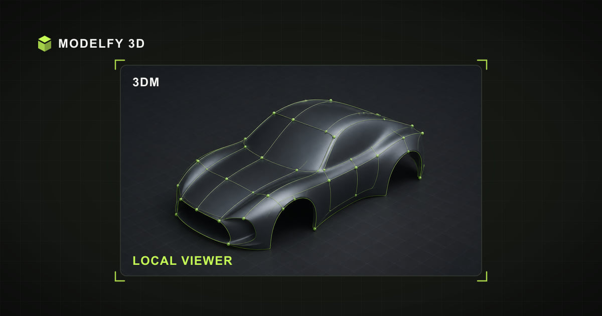 Isometric 3DM file illustration for Modelfy's local 3DM viewer