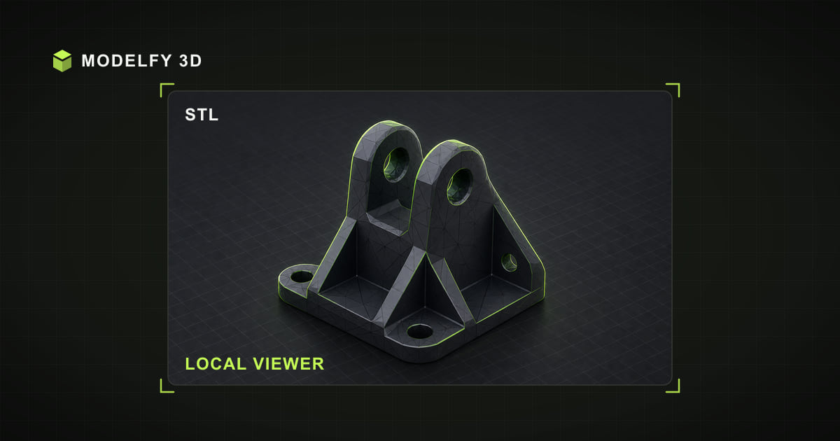 Isometric STL file illustration for Modelfy's local STL viewer