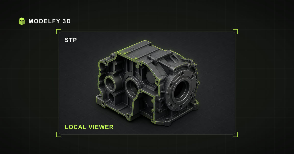 Isometric STP file illustration for Modelfy's local STP viewer